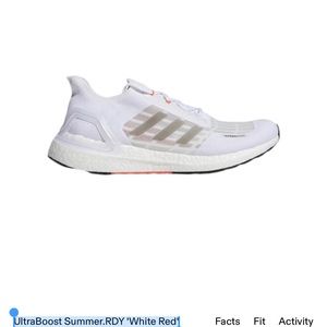 Size 10 - adidas UltraBoost Summer.Rdy White Solar Red